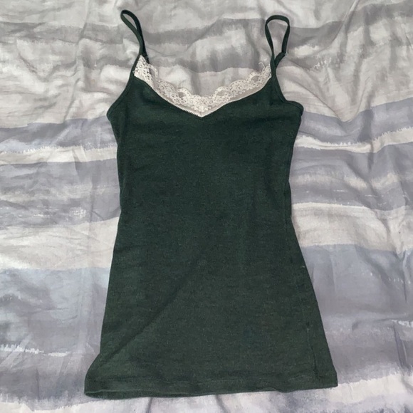 Old Navy Green Tank Top With Lace Size XS - Picture 1 of 3